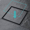 Matte Black Tile insert Floor Waste 120x120mm (85mm outlet)