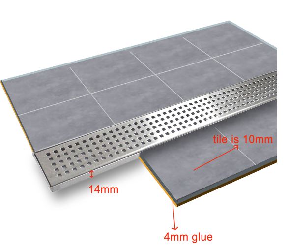 800mm Square Slotted  Shower Grate