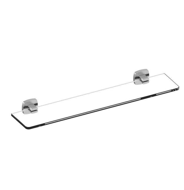 Legra Brushed Nickel Glass Shelf - Bayside Bathroom