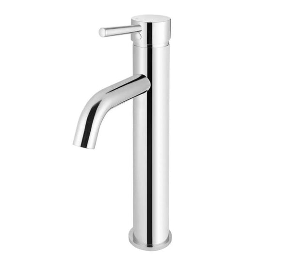 Meir Round Tall Curved Basin Mixer - Polished Chrome