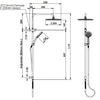 Rocco Twin Rail Shower - Brushed Brass
