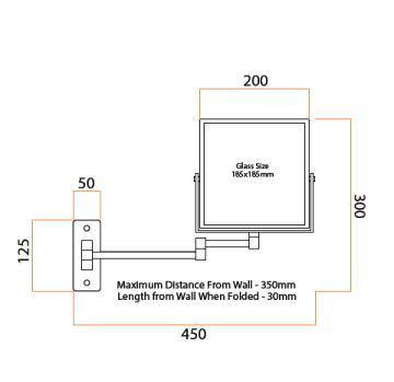 Matte Black 1&5x Magnification Mirror – Square - Bayside Bathroom