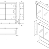 White Undershelf Mirror Cabinet 750mm-120mm