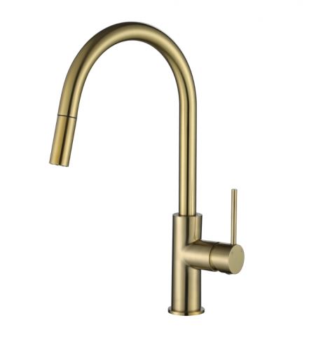 Round Mini Pull Out Kitchen Mixer- Brushed Bronze