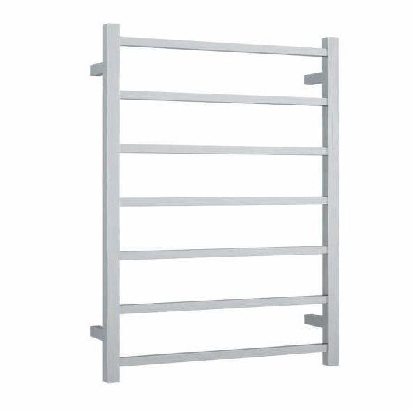 600mm Square Brushed Stainless Steel Heated Towel Rail - Bayside Bathroom