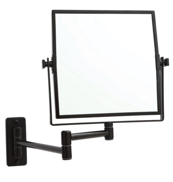Matte Black 1&5x Magnification Mirror – Square - Bayside Bathroom