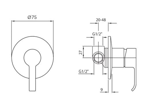 Zucchetti SUP Wall  mixer