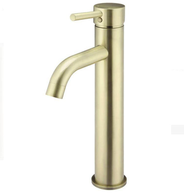 Meir Round Tall Curved Basin Mixer - Tiger Bronze - Bayside Bathroom