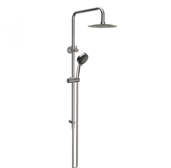 Elle Stainless Steel Twin Shower With Rail
