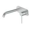 Textura Wall Basin Mixer With Plate - Brushed Nickel