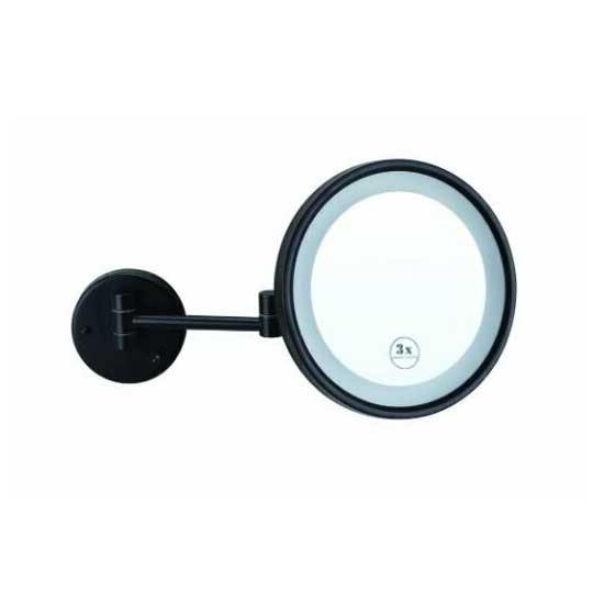 Black wall mounted magnifying mirror - Bayside Bathroom