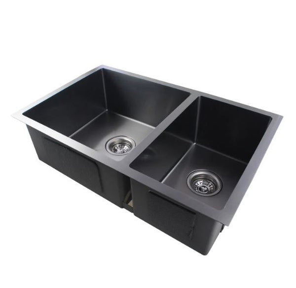 Select 710 Gunmetal Handmade Round Corners Double Bowls Sink