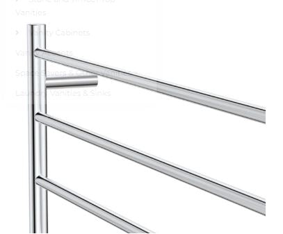 Rondo 900 x 750 Chrome 7 Bars Heated Towel Ladder