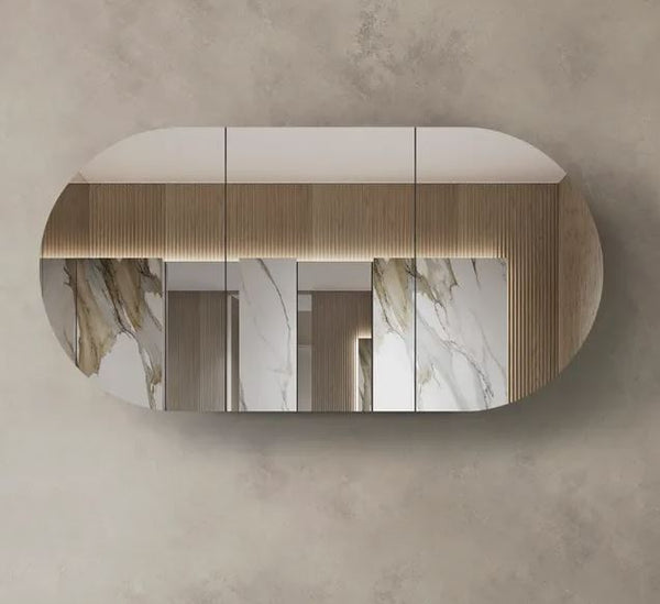 Chloe Curved 1800 Mirror Cabinet