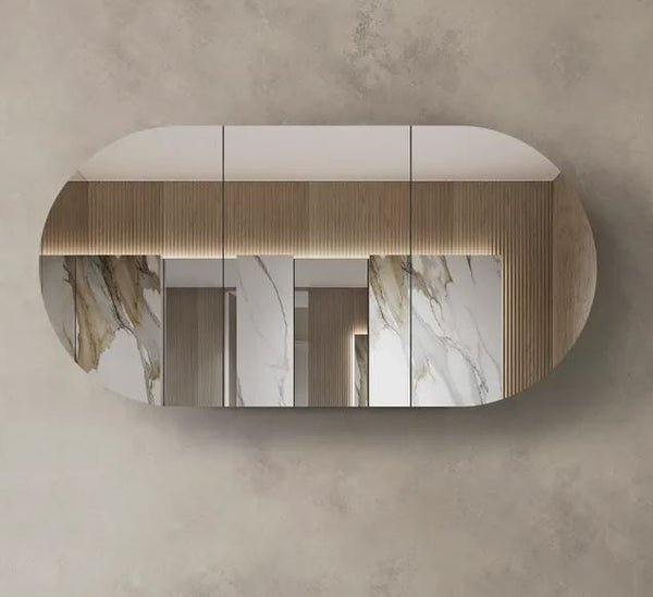 Chloe Curved 1500 Mirror Cabinet