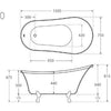 Clawfoot Freestanding bath 1500/1700mm - Bayside Bathroom