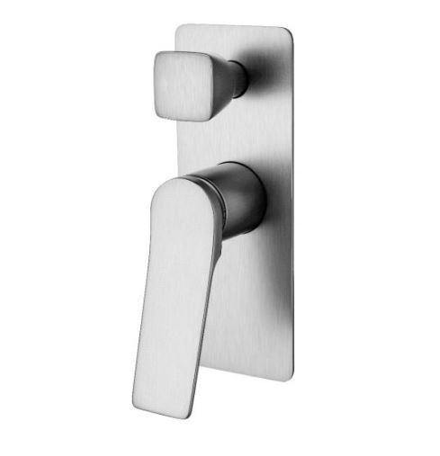 Rushy Wall Mixer With Diverter - Brushed Nickel - Bayside Bathroom