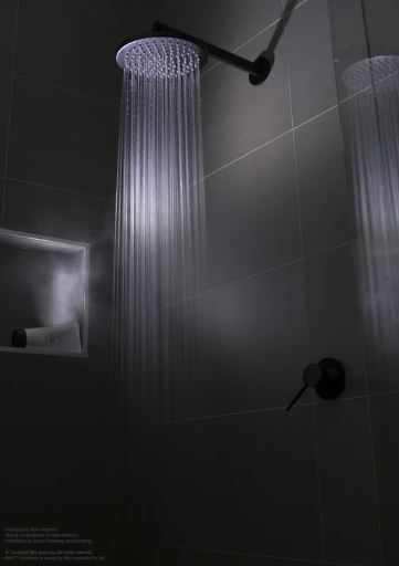 Meir Matte Black Round Wall Shower