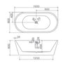 Oval Freestanding Bath 1400-1700mm