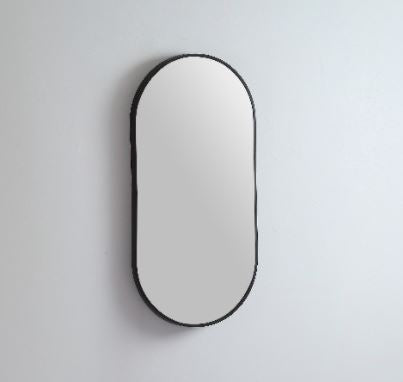 Oval 460 x 1210 Brushed Nickel Framed Mirror